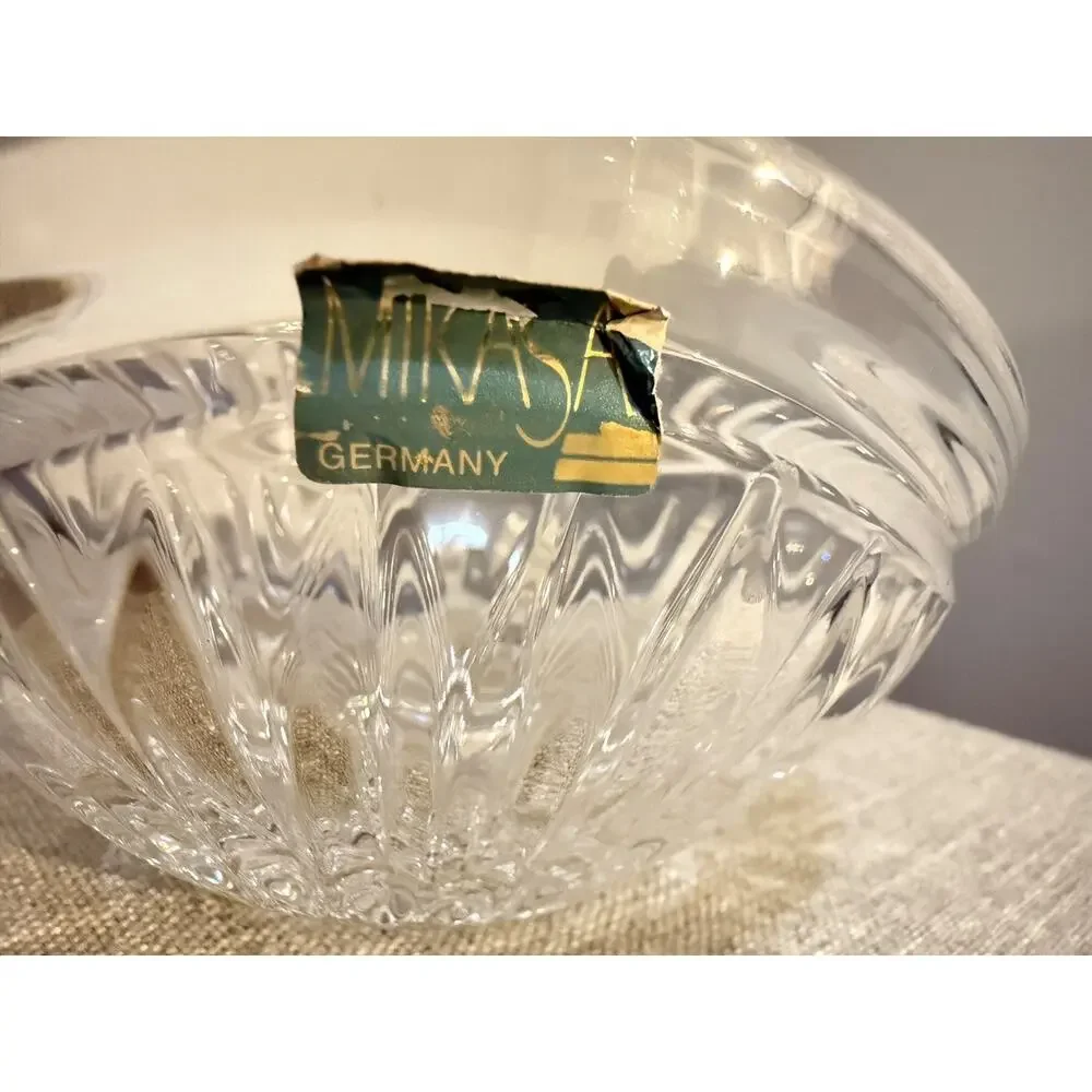 🍬 Mikasa Cimarron Crystal Candy Dish – Polish Cut Lines – Germany